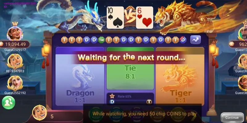Experience an authentic online Dragon Tiger game at In55