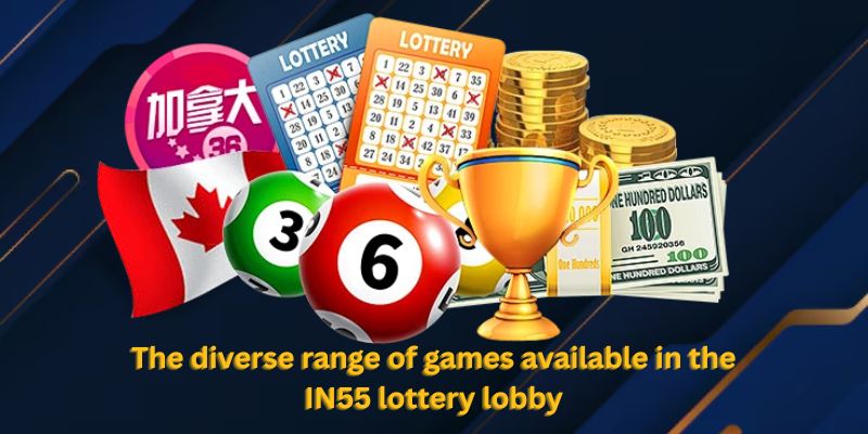 The diverse range of games available in the IN55 lottery lobby